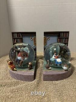 Disney Beauty & The Beast Snowglobe Bookends. RARE