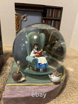 Disney Beauty & The Beast Snowglobe Bookends. RARE