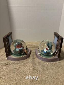 Disney Beauty & The Beast Snowglobe Bookends. RARE