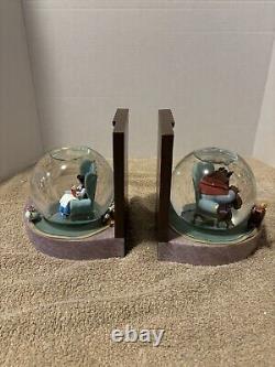 Disney Beauty & The Beast Snowglobe Bookends. RARE