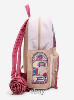 Disney Beauty & The Beast Stained Glass Portraits Backpack with Rose Coin Purse