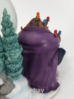 Disney Beauty & The Beast Winter Bird Feeding Scene Musical Snow Globe Mint