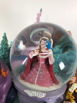 Disney Beauty & The Beast Winter Bird Feeding Scene Musical Snow Globe Mint