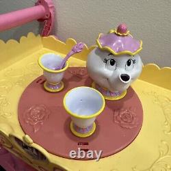 Disney Beauty and The Beast''Be Our Guest'' Singing Tea Cart Play Set Tea Party