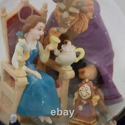 Disney Beauty and The Beast Castle Characters Snowglobe Musical RARE HTF