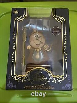 Disney Beauty and The Beast Cogsworth Functional Clock With Pen IN BOX BROKENARM