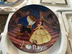 Disney Beauty and The Beast Collector Plates Full 12 Piece Set