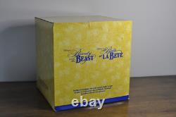 Disney Beauty and The Beast Music Snow Globe Fireplace Working Lights Mint withBox