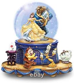 Disney Beauty and The Beast Musical Glitter Globe Rotating New Free ship in USA