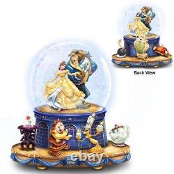 Disney Beauty and The Beast Musical Glitter Globe Rotating New Free ship in USA