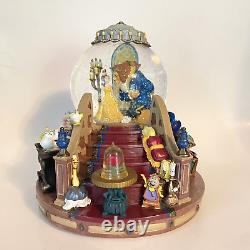 Disney Beauty and The Beast Musical Lighted Snow Globe Enchanted Love