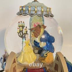 Disney Beauty and The Beast Musical Lighted Snow Globe Enchanted Love