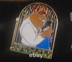 Disney Beauty and the Beast 10th Anniversary Light Up Stained Glass Hinged Pin