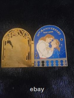 Disney Beauty and the Beast 10th Anniversary Light Up Stained Glass Hinged Pin