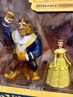Disney Beauty and the Beast Belle Beast Cogsworth Lumiere Figure Poseable EX