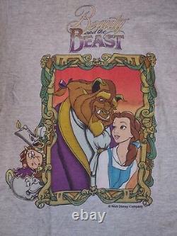 Disney Beauty and the Beast Belle Lumiere Vintage Portrait T Shirt Grey Men's L