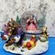 Disney Beauty and the Beast Belle Musical Snow Globe Winter Scene Feeding Birds