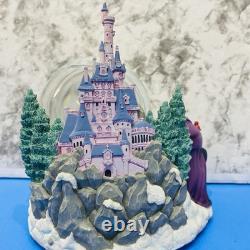 Disney Beauty and the Beast Belle Musical Snow Globe Winter Scene Feeding Birds