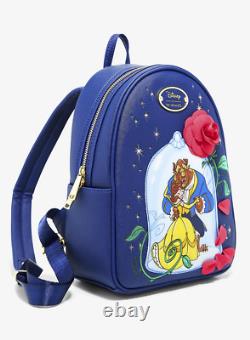Disney Beauty and the Beast Belle Rose Backpack Purse & Loungefly Pin Exclusive