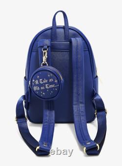 Disney Beauty and the Beast Belle Rose Backpack Purse & Loungefly Pin Exclusive