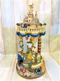 Disney Beauty and the Beast Castle Snow Globe Dome Music Box Figurine