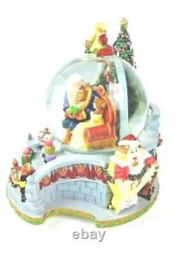 Disney Beauty and the Beast Christmas Snow Globe Rare