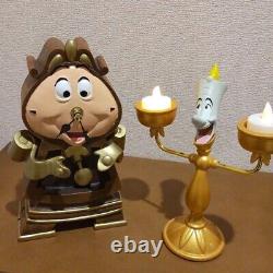 Disney Beauty and the Beast Cogsworth Table Clock and Lumiere Room Lamp Light