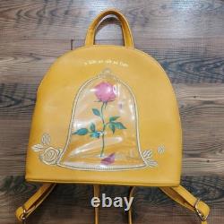 Disney Beauty and the Beast Enchanted Rose Dome Loungefly Mini Backpack Yellow