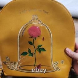 Disney Beauty and the Beast Enchanted Rose Dome Loungefly Mini Backpack Yellow