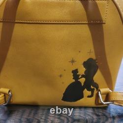 Disney Beauty and the Beast Enchanted Rose Dome Loungefly Mini Backpack Yellow