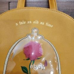 Disney Beauty and the Beast Enchanted Rose Dome Loungefly Mini Backpack Yellow