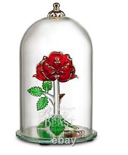 Disney -Beauty and the Beast Enchanted Rose Glass Sculpture by Arribas Large