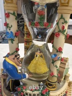 Disney Beauty and the Beast Hourglass Snowglobe with Castle and Characters