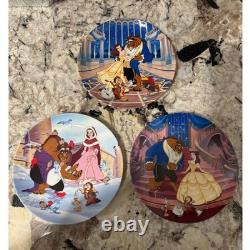 Disney Beauty and the Beast Knowles Plate Set Issues 1, 2, 3 with COAs