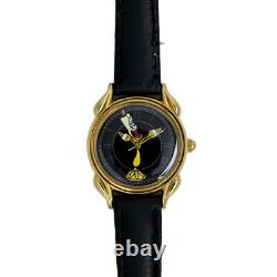 Disney Beauty and the Beast Lumiere Black Dial Ladies Gold Plated Vintage 1990's