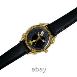 Disney Beauty and the Beast Lumiere Black Dial Ladies Gold Plated Vintage 1990's