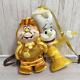 Disney Beauty and the Beast Lumiere Cogsworth plush backpack doll sets