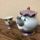 Disney Beauty and the Beast Mrs. Potts Chip Cup and Teapot Set Tokyo Disneyland