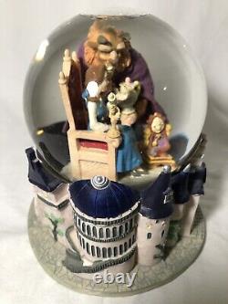 Disney Beauty and the Beast Music Box Snow globe RARE Vintage 1990s Belle