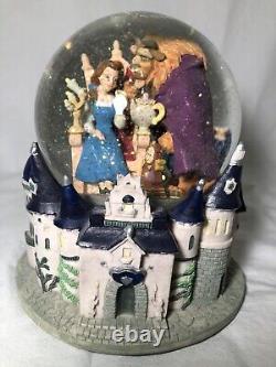 Disney Beauty and the Beast Music Box Snow globe RARE Vintage 1990s Belle
