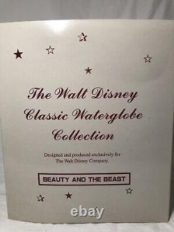 Disney Beauty and the Beast Music Box Snow globe RARE Vintage 1990s Belle