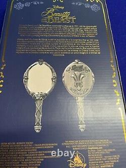 Disney Beauty and the Beast Replica Hand Mirror Silver Rose New