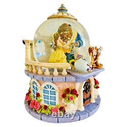 Disney Beauty and the Beast Snow Globe Musical Rose Garden Vintage Original Box
