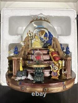 Disney Beauty and the Beast Snow Globe With Light Up Fireplace & Music And Box