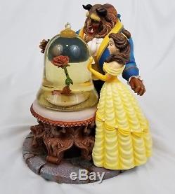 Disney Beauty and the Beast Snowglobe Water Globe Belle Rose Music Box