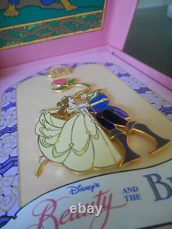 Disney Beauty and the Beast Stained Glass Boxed Set Jumbo Pin LE Princess