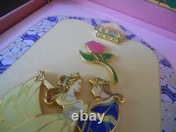 Disney Beauty and the Beast Stained Glass Boxed Set Jumbo Pin LE Princess