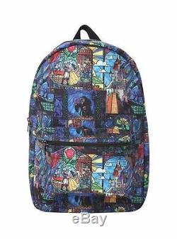 Disney Beauty and the Beast Stained Glass School Backpack Book Bag LARGE 12X17