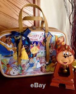 Disney Beauty and the Beast Storybook Art Embellished Vintage Luggage Suitcase