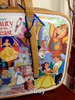 Disney Beauty and the Beast Storybook Art Embellished Vintage Luggage Suitcase